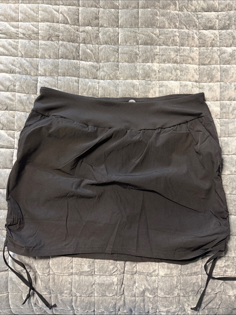 Black Women's Drawstring Mini Skort